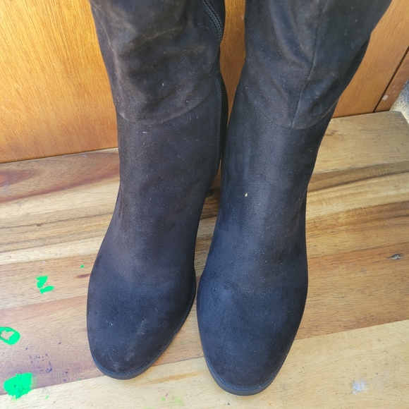 Old Navy Tall Sued Boot Black Jack Size 8 - Picture 8 of 16